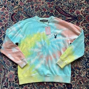 Tie dye playboy crew
